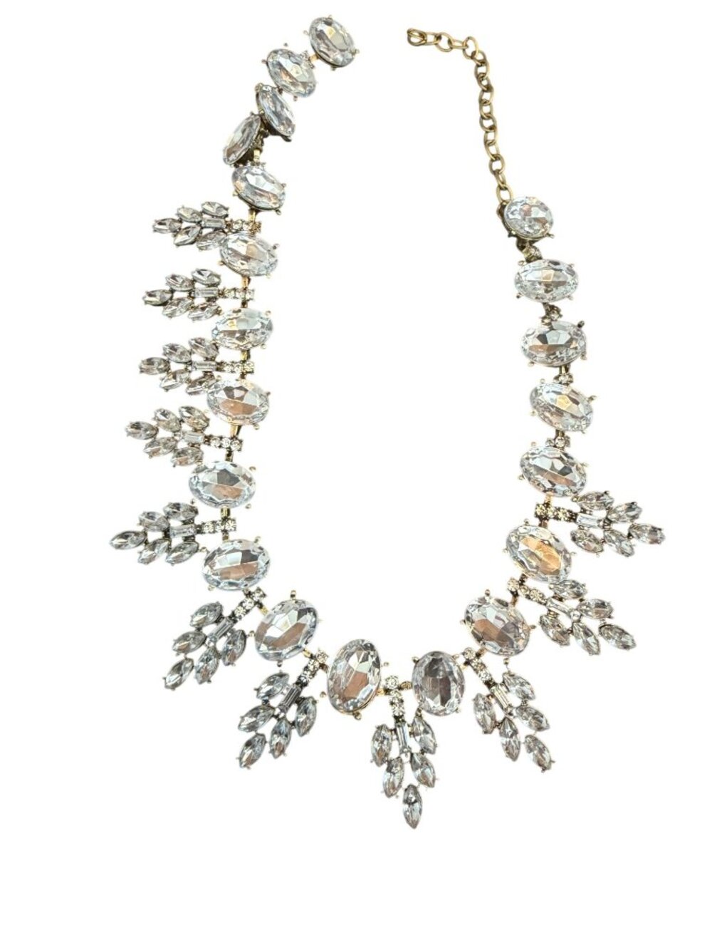 Aratta Statement Crystal Necklace With Gold-Tone Metal & Adjustable Chain 21"